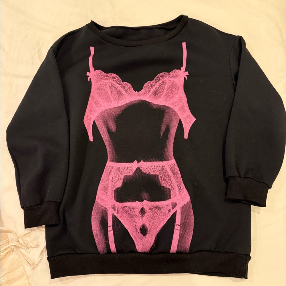 Black and Pink Women's Sweatshirt